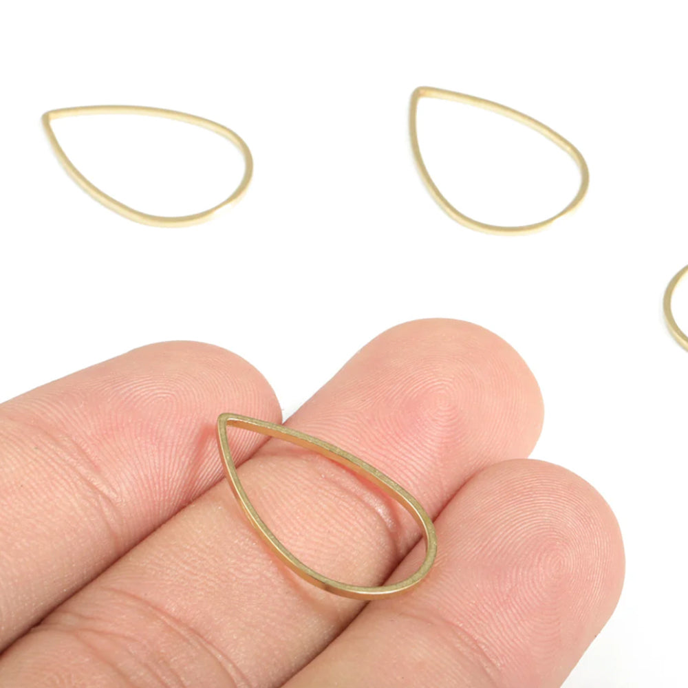 Small Brass Tear Drop - ClartStudios - Polymer clay Jewellery