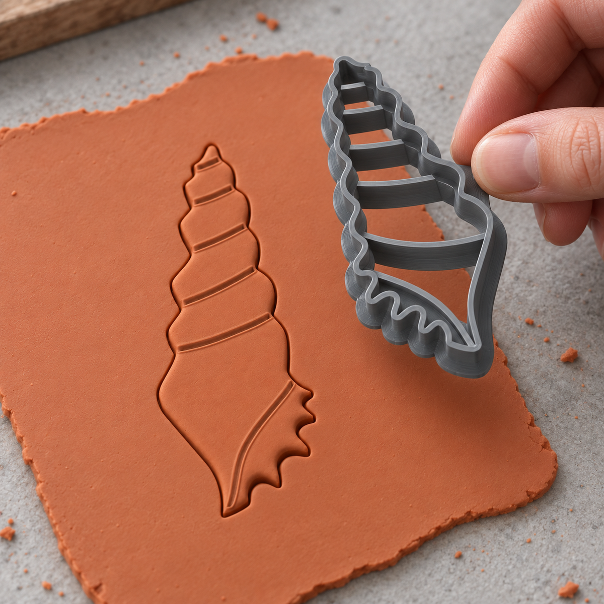 Textured Spire Shell Polymer Clay Cutter | 035 - ClartStudios - Polymer clay Jewellery
