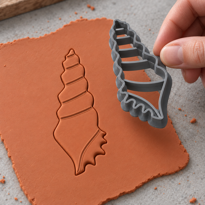 Textured Spire Shell Polymer Clay Cutter | 035 - ClartStudios - Polymer clay Jewellery