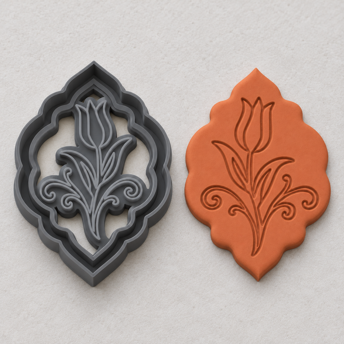 Tulip Arch Medallion Polymer Clay Cutter | 123 - ClartStudios - Polymer clay Jewellery