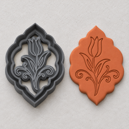 Tulip Arch Medallion Polymer Clay Cutter | 123 - ClartStudios - Polymer clay Jewellery