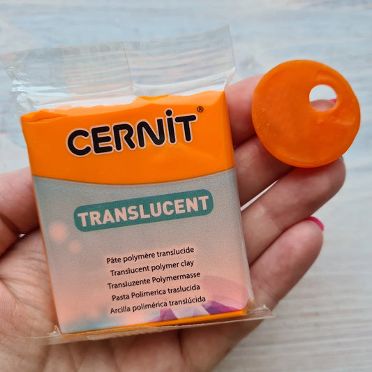 Cernit Translucent Orange - 56gms - ClartStudios - Polymer clay Jewellery