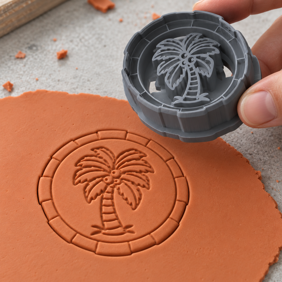 Tropical Palm Tree Coin Polymer Clay Cutter | 036 - ClartStudios - Polymer clay Jewellery