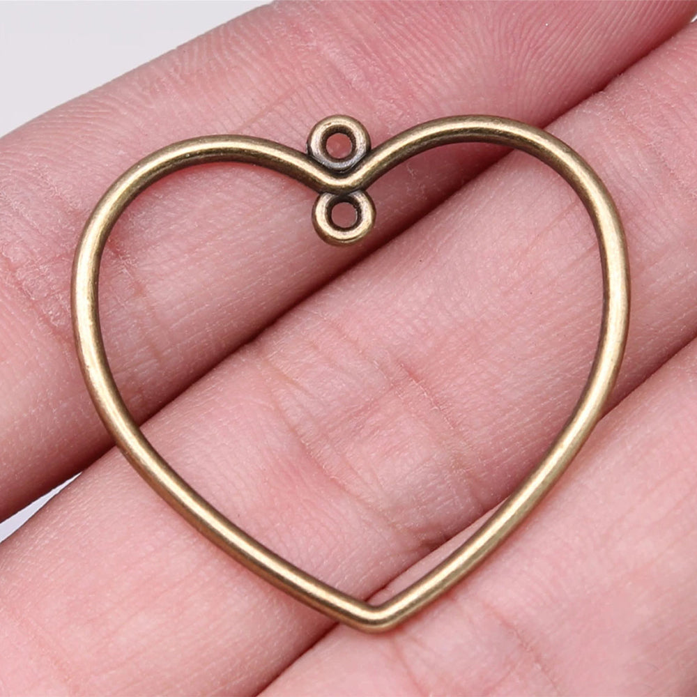 BR13 - Heart Connector Charm - ClartStudios - Polymer clay Jewellery