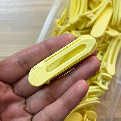 Yellow Hair Clip Acrylic Base - ClartStudios - Polymer clay Jewellery