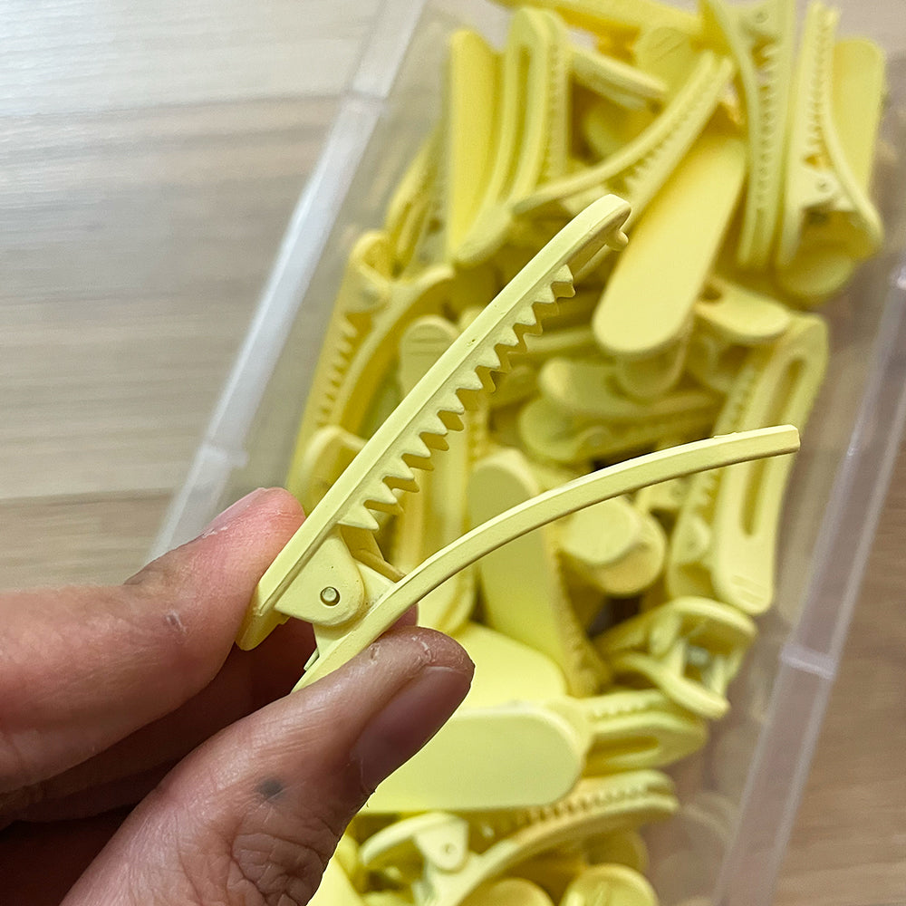 Yellow Hair Clip Acrylic Base - ClartStudios - Polymer clay Jewellery