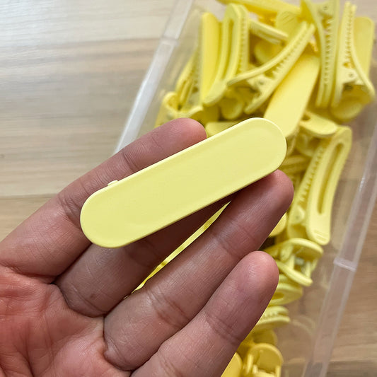 Yellow Hair Clip Acrylic Base - ClartStudios - Polymer clay Jewellery