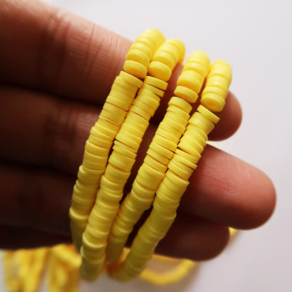 Banana Yellow - 1X5mm Disc Polymer Clay Beads - ClartStudios - Polymer clay Jewellery