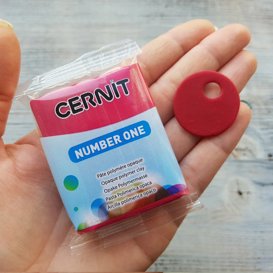 Cernit Number One Carmine - 56gms - ClartStudios - Polymer clay Jewellery