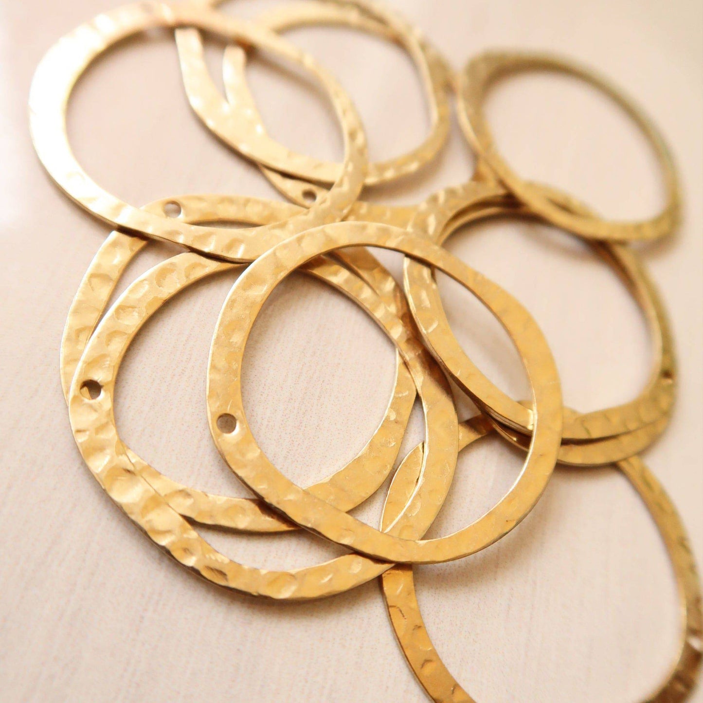 Brass Organic Circle Charm - ClartStudios - Polymer clay Jewellery
