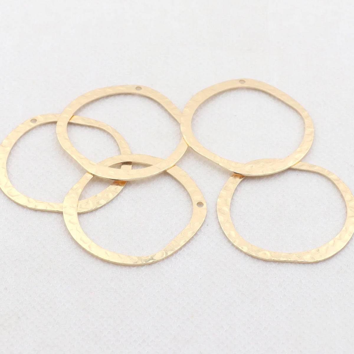 Brass Organic Circle Charm - ClartStudios - Polymer clay Jewellery
