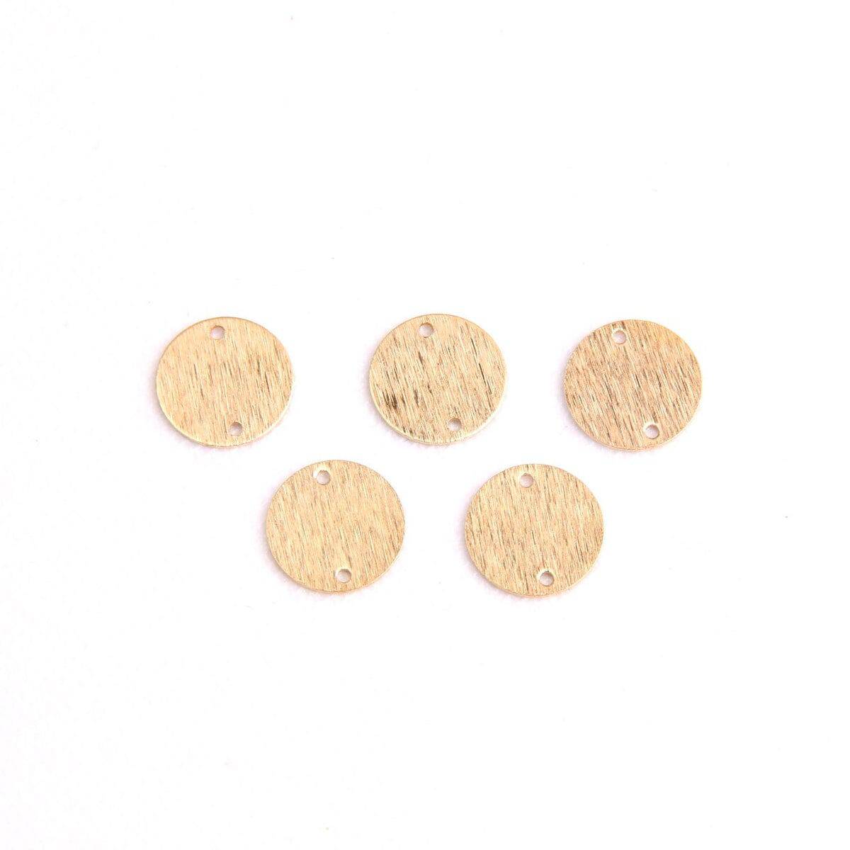 Brass Texture Circle Charm - ClartStudios - Polymer clay Jewellery