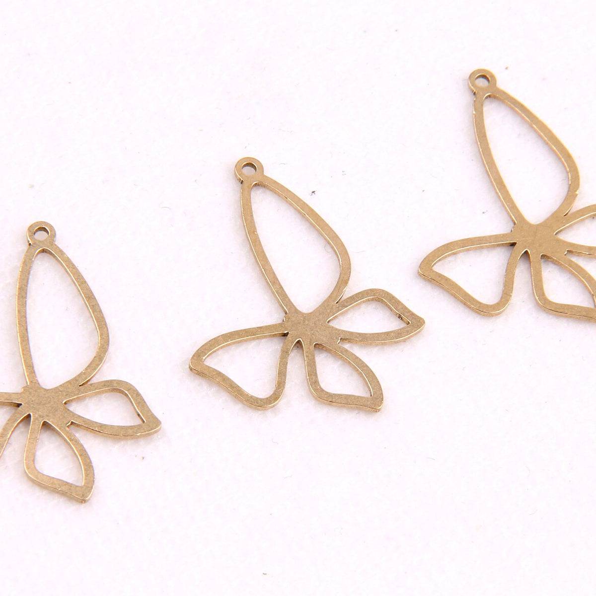 Butterfly Brass Charm - ClartStudios - Polymer clay Jewellery