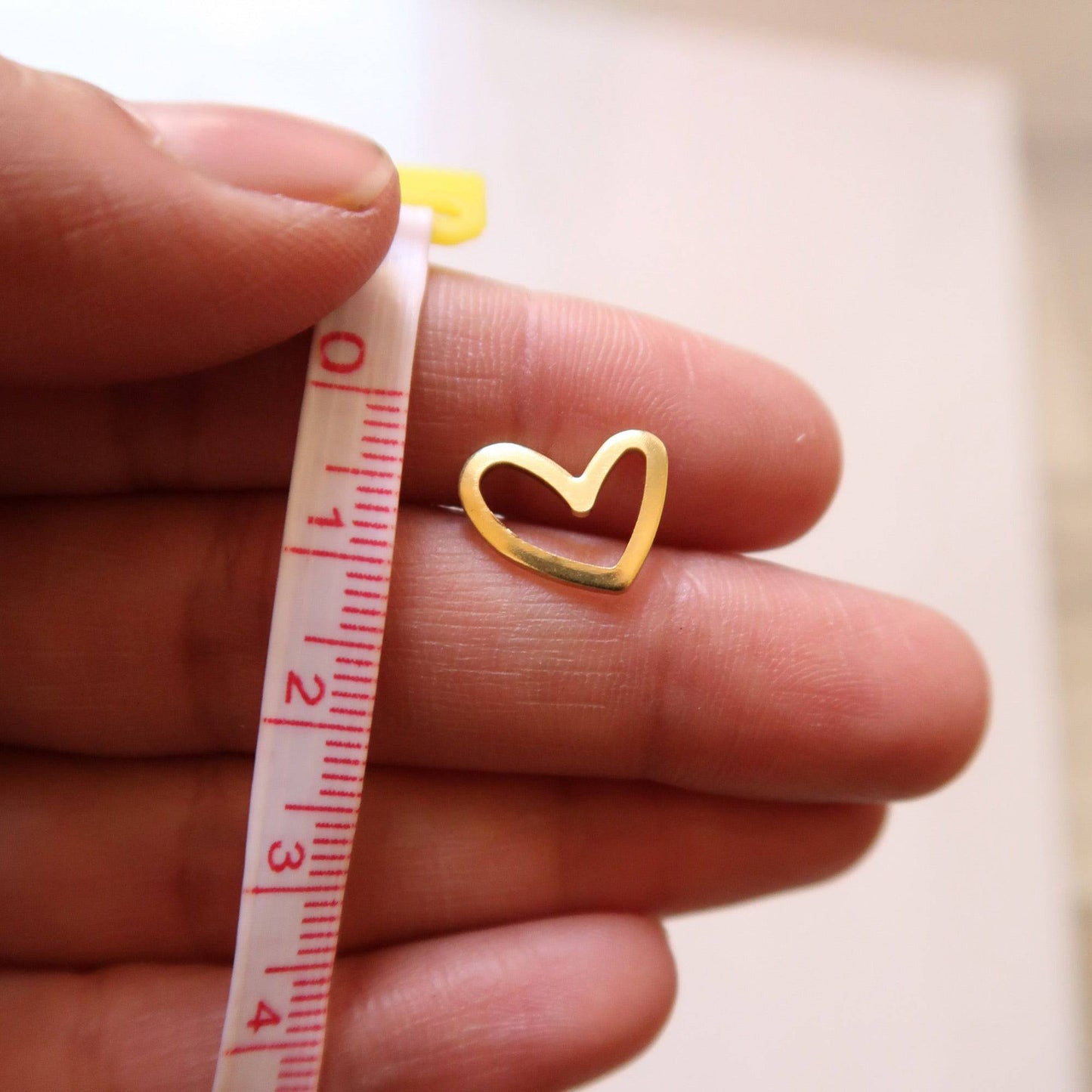 Mini Heart Charm Brass - ClartStudios - Polymer clay Jewellery