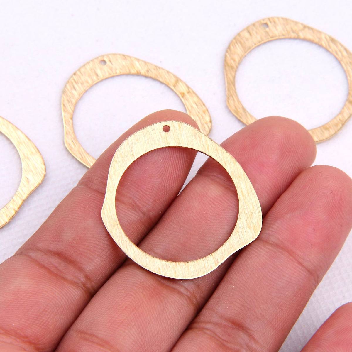 Organic Circle Bezel Brass Charm - ClartStudios - Polymer clay Jewellery