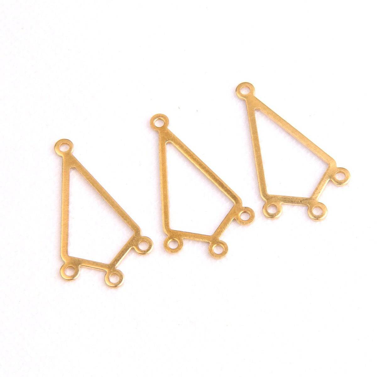 Raw brass earring connector Diamond shape - ClartStudios - Polymer clay Jewellery