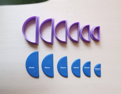 Semicircle Cutters (Pack of 6) - ClartStudios - Polymer clay Jewellery