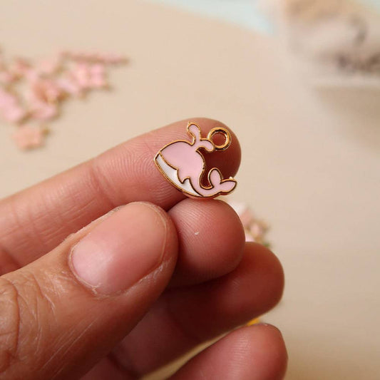 Fish Pink Enamel Charm - ClartStudios - Polymer clay Jewellery