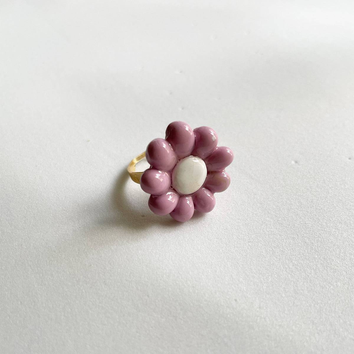 Lilac Flower Ring - ClartStudios - Polymer clay Jewellery