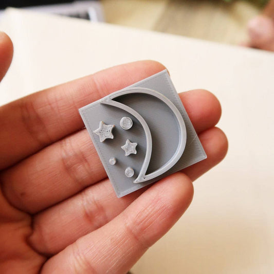 Moon Star Stamp - ClartStudios - Polymer clay Jewellery