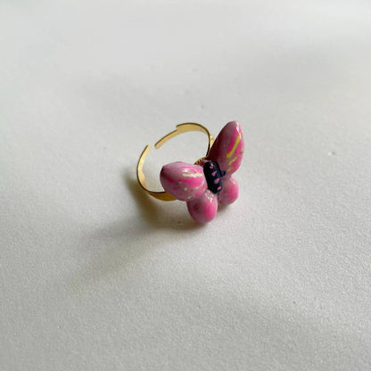 Purple Butterfly Ring - ClartStudios - Polymer clay Jewellery