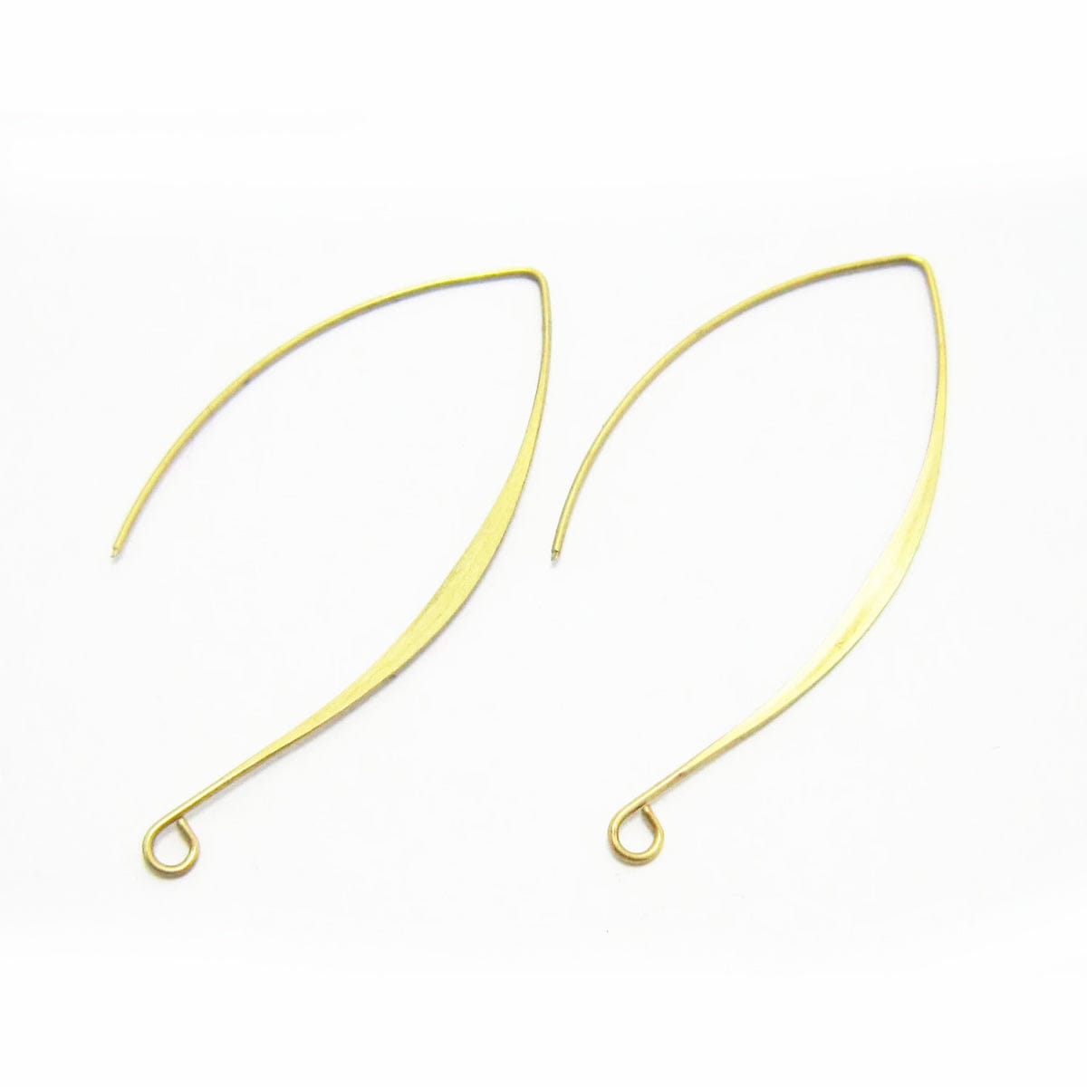 Flat Side 50mm Brass Ear Hook (Single Pc) - ClartStudios - Polymer clay Jewellery