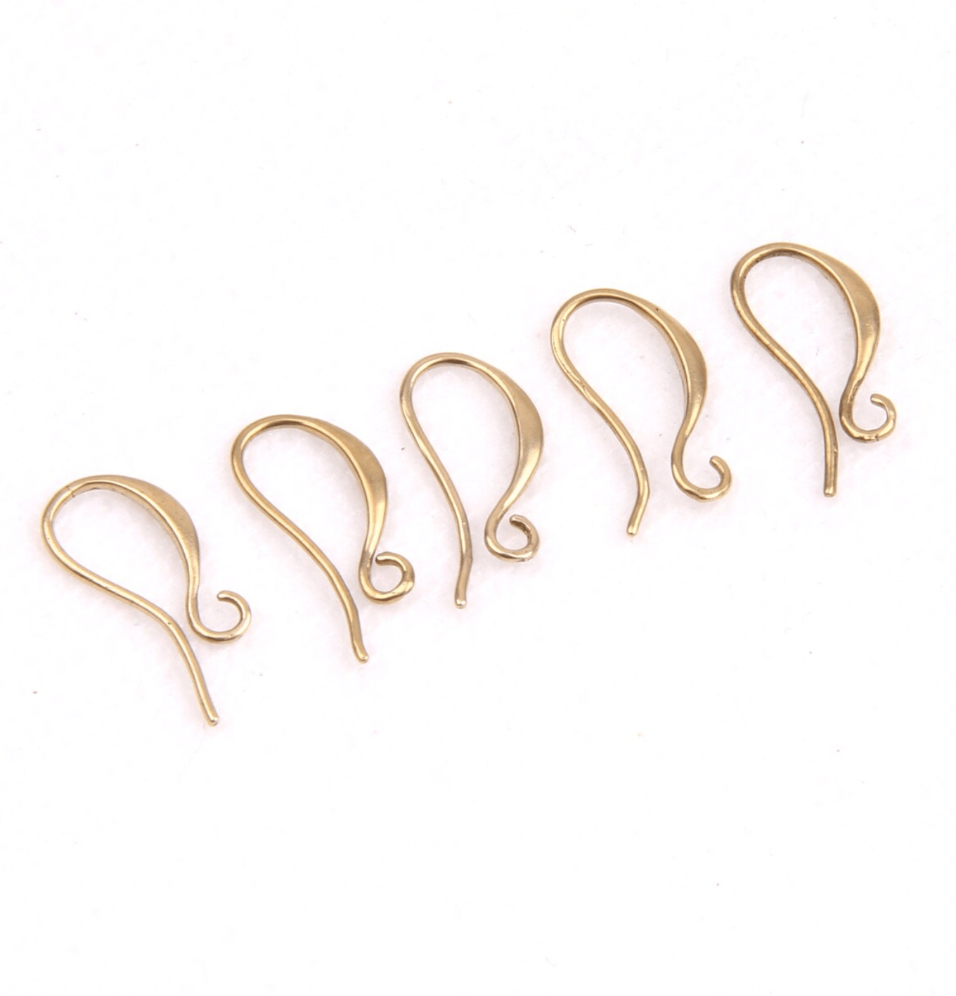 Simple Raw Brass Hooks (Sold in pair) - ClartStudios - Polymer clay Jewellery