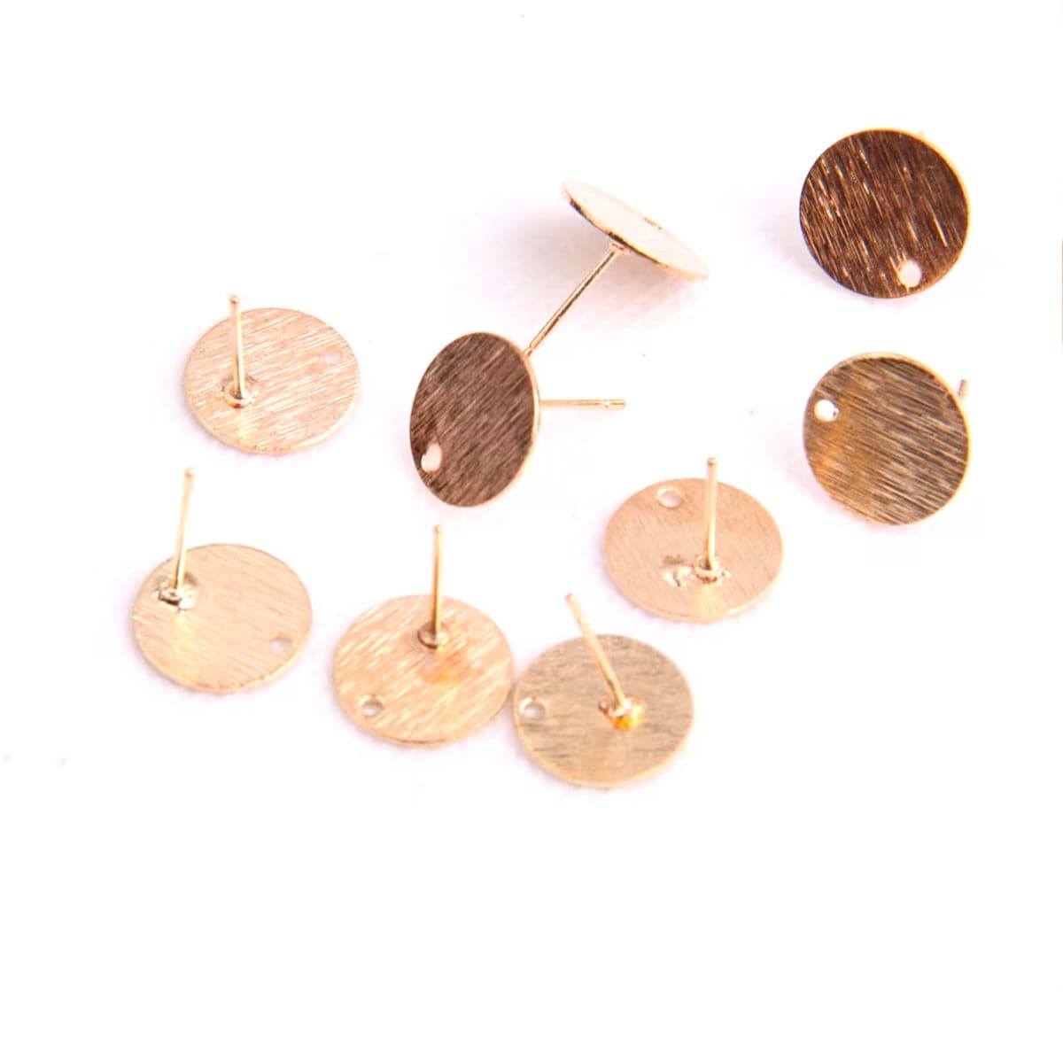 Brushed Golden Studs (Sold in pair) - ClartStudios - Polymer clay Jewellery