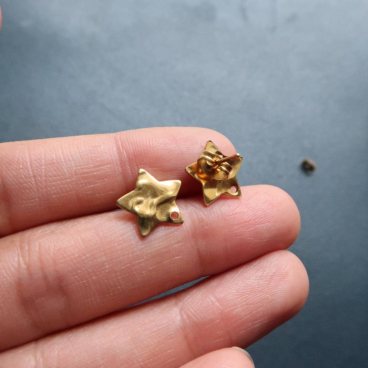 Little Textured Star Stud  - 1 (Sold In Pair) - ClartStudios - Polymer clay Jewellery