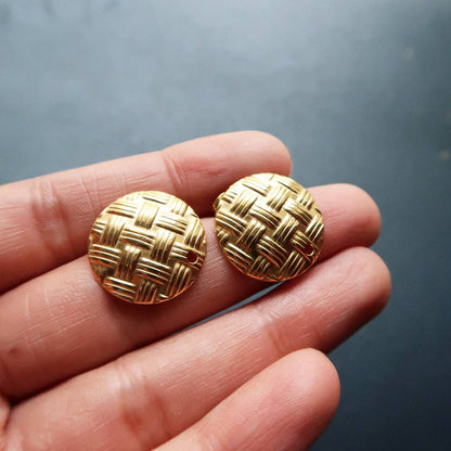 Textured Circle Studs-2 (Sold in Pair) - ClartStudios - Polymer clay Jewellery