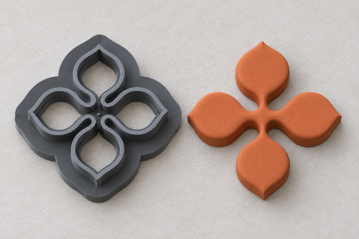 Four-Petal Floral Cross Polymer Clay Cutter | 162 - ClartStudios - Polymer clay Jewellery