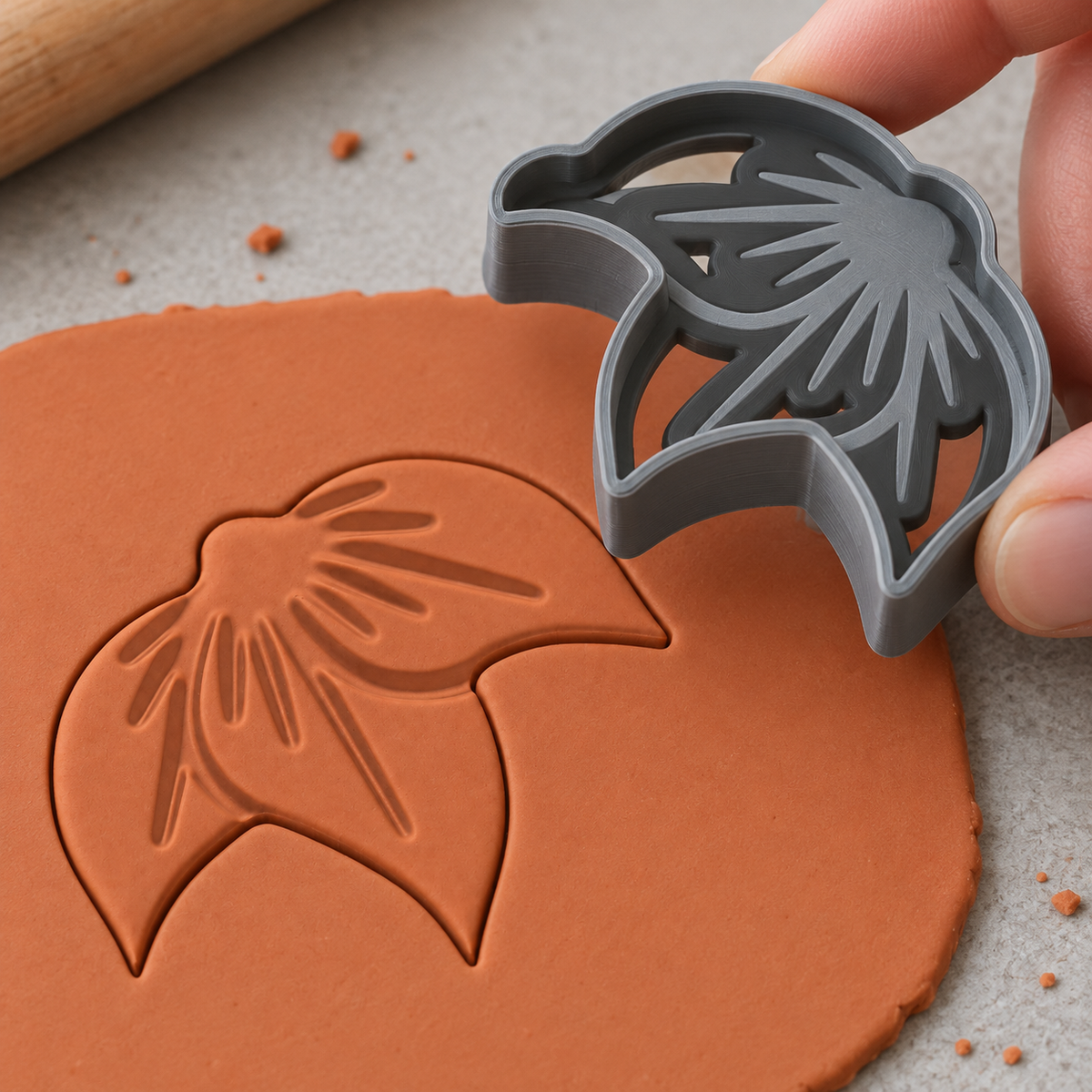 Half Water Lily Polymer Clay Cutter | 126 - ClartStudios - Polymer clay Jewellery