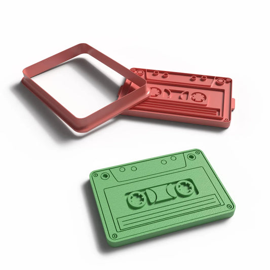 C06 - Cassette Tape Cutter and Stamp Set for Clay, Pottery and Bakery - ClartStudios - Polymer clay Jewellery