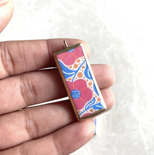 PO3-  Retro Bloom- Cold Porcelain Charms Pendant (Dispatch in 7-9 Days) - ClartStudios - Polymer clay Jewellery