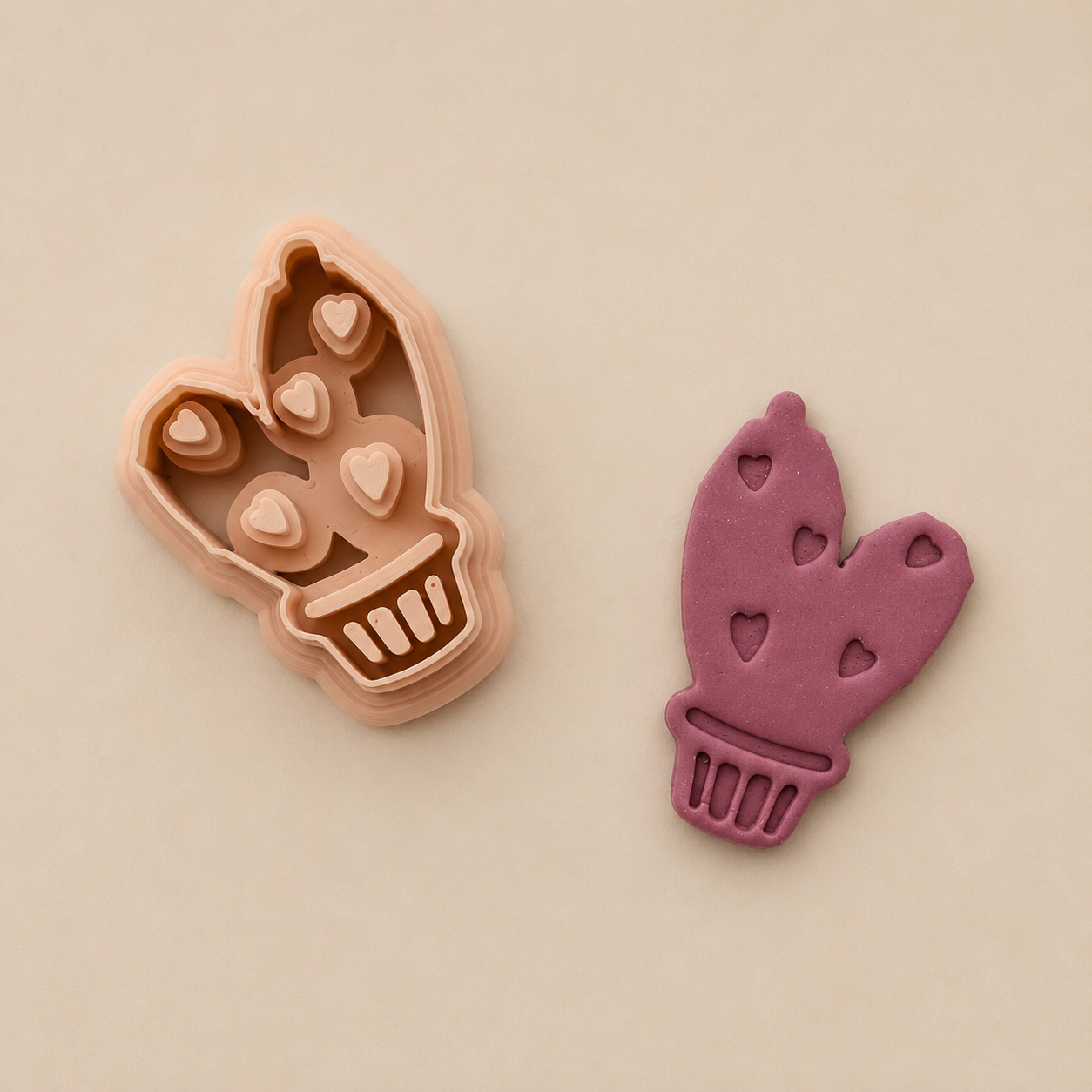 NC - 002 Cactus Pot Polymer Clay Earrings Cutter