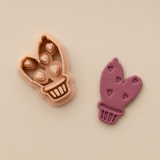 NC - 002 Cactus Pot Polymer Clay Earrings Cutter