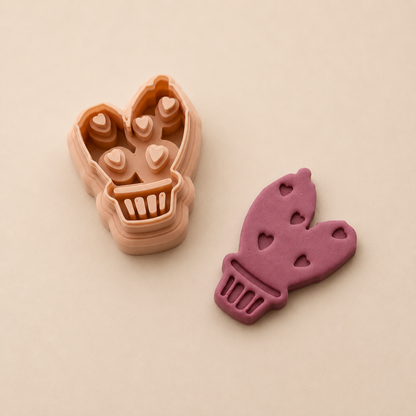 NC - 002 Cactus Pot Polymer Clay Earrings Cutter