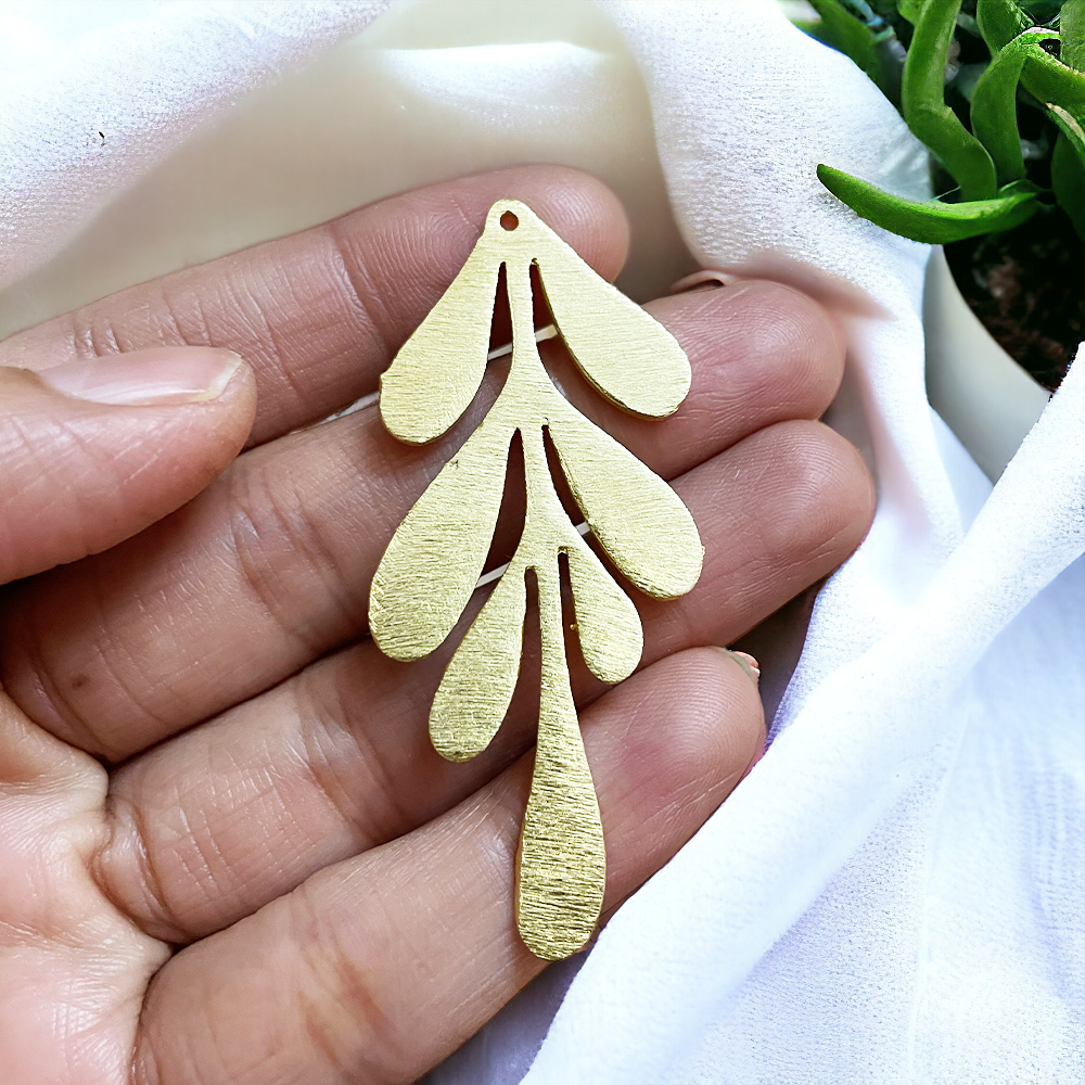 14k Real Gold Plated Brass Leaf - ClartStudios - Polymer clay Jewellery