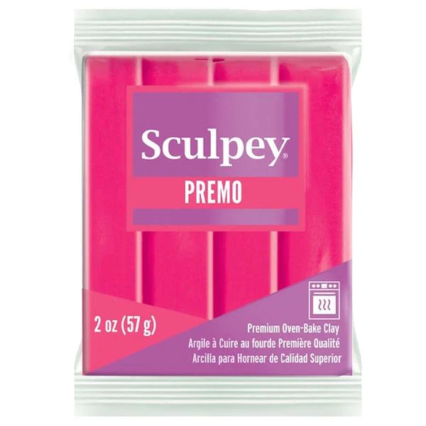 Premo Sculpey Accents Polymer Clay 2oz Fluourescent Pink - ClartStudios - Polymer clay Jewellery