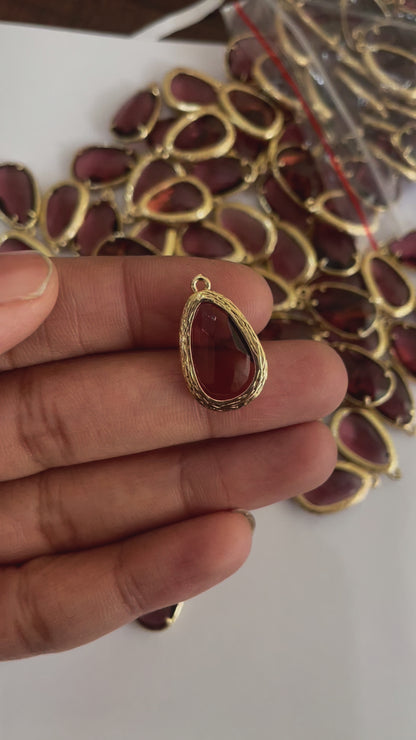 GC03- Wine Brown Drop Glass Crystal (1pc)