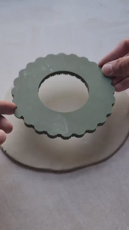 C02 - Mandala Mirror Frame Clay Cutter & Stamp Set  for Clay, Pottery and Bakery