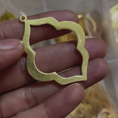14k Real Gold Plated Brass Motif Bezel