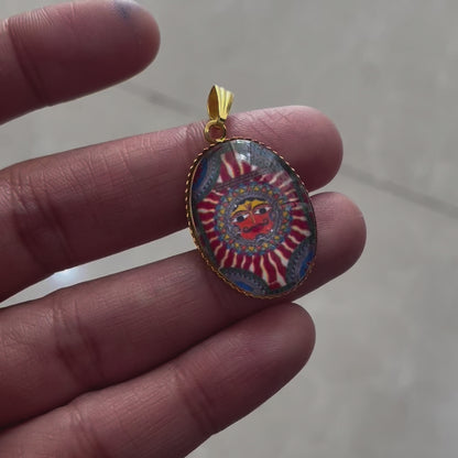 NG03 - Sun God Abstract Painitng Pendant / Charm (1pc)