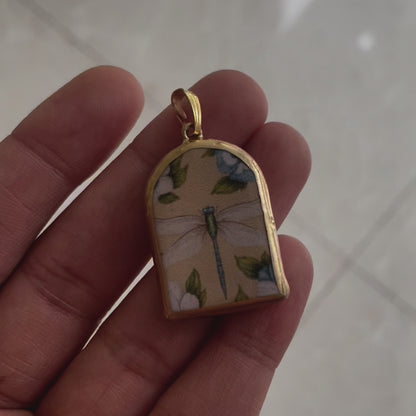 Boho Dragon Fly Pillar Shaped - Cold Porcelain Charms Pendant (With Bail)