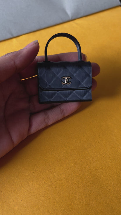 3D07 - 3D Statement Black Chanel Bag Charm