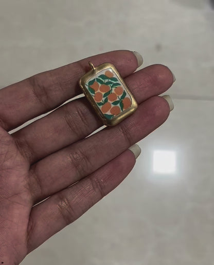 Orange Garden- Cold Porcelain Charms Pendant  (Dispatch Time 4-5 days)