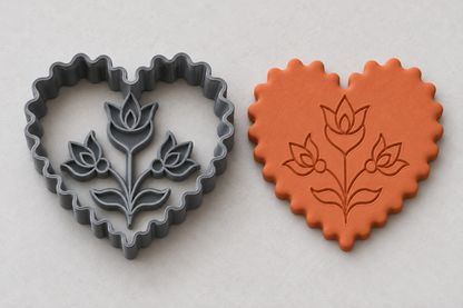 Tulip Heart Polymer Clay Cutter | 142